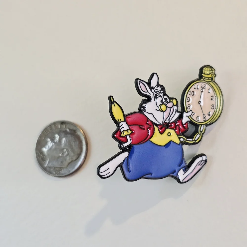 Alice In Wonderland White Rabbit Enamel Pin